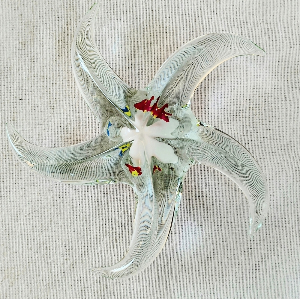 Starfish Clear Glass Figurine Paperweight